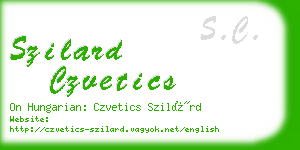 szilard czvetics business card